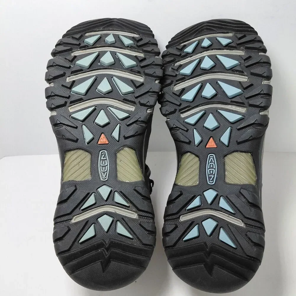 Keen Targhee III Mid Waterproof Hiking Boots Shoes Soft Toe Womens 7.5 Grey Blue